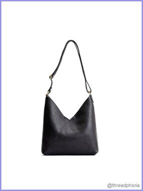 Handmade Full Grain Leather Slouchy Shoulder Bag w/ Adjustable Strap